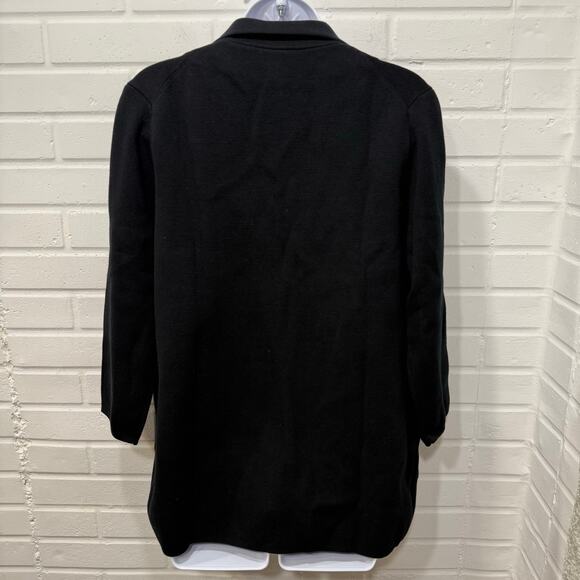 Quince NWT Organic Cotton Knit Blazer Sweater Cardigan Black XS - Picture 8 of 16